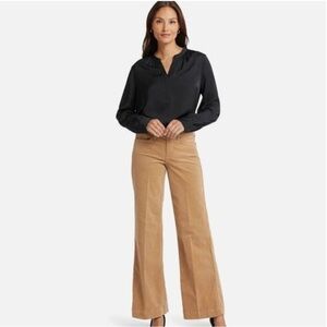 NYDJ Teresa Wide Leg Corduroy Pants Tan Size 16 Slimming Lift Tuck Technology
